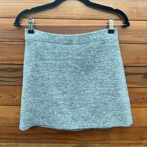 Zippered Marled Gray Mini Skirt